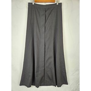 Theory Neiman Marcus Black Wool Full‎ length dress skirt with slit, size 6